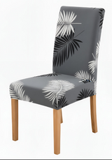 Anyseat Gray Leaf Print Elastic Chair Cover – Plain Dining Slipcover & Home Décor
