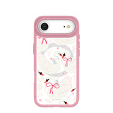 Clear Swan Garden iPhone Air Case With Petal Pink Ridge (MagSafe included)