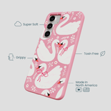 Bubblegum Pink Swan Garden Samsung Galaxy S25+(Plus) Case