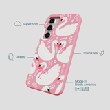 Bubblegum Pink Swan Garden Samsung Galaxy S25 Case