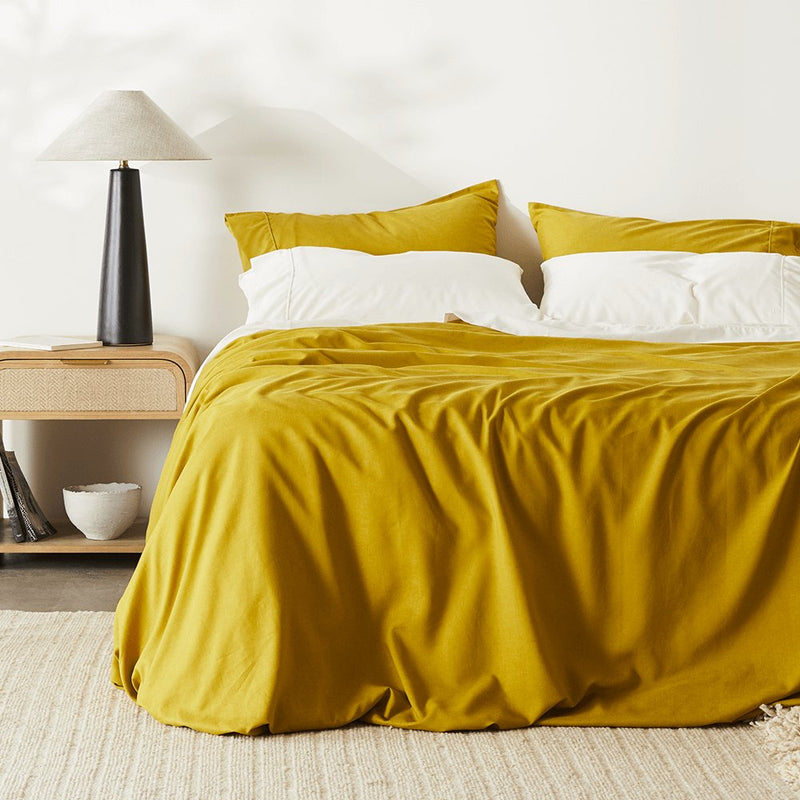 Honey | Linen+ Duvet Cover Made with Organic Bamboo Hemp #Color_honey