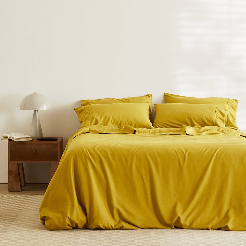 Honey | Linen+ Duvet Cover Made with Organic Bamboo Hemp #Color_honey