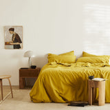 Honey | Linen+ Duvet Cover Made with Organic Bamboo Hemp #Color_honey