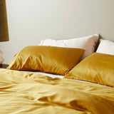 Saffron | Signature Sateen Pillowcase Set Made With 100% Organic Bamboo #Color_saffron