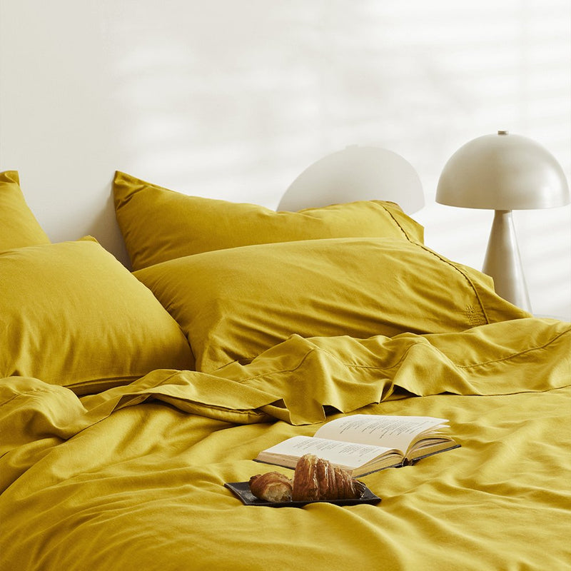 Honey | Signature Sateen Pillowcase Set Made With Organic Bamboo Hemp #Color_honey