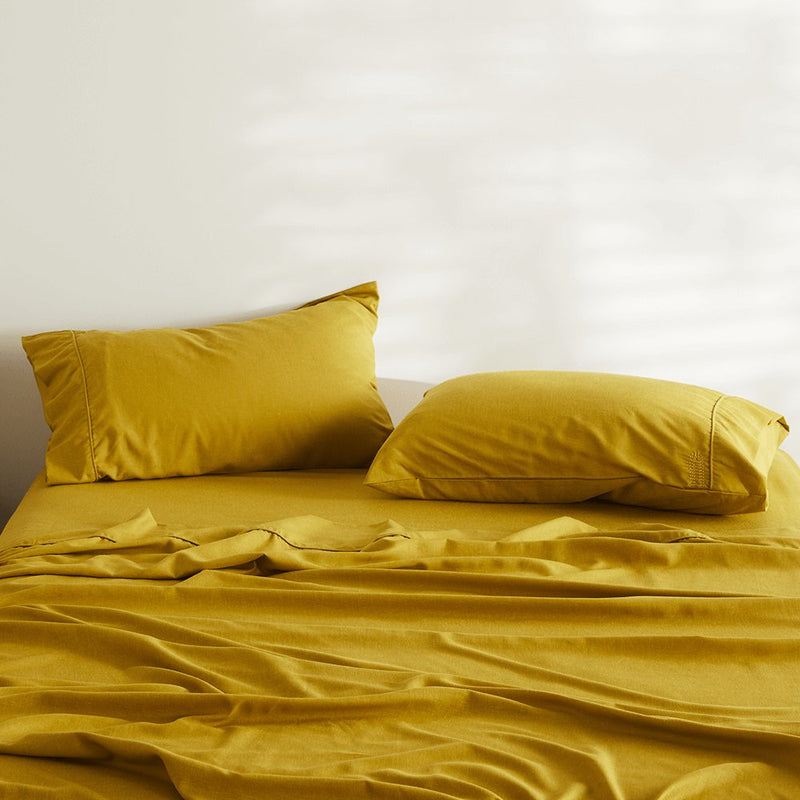 Honey | Signature Sateen Pillowcase Set Made With Organic Bamboo Hemp #Color_honey