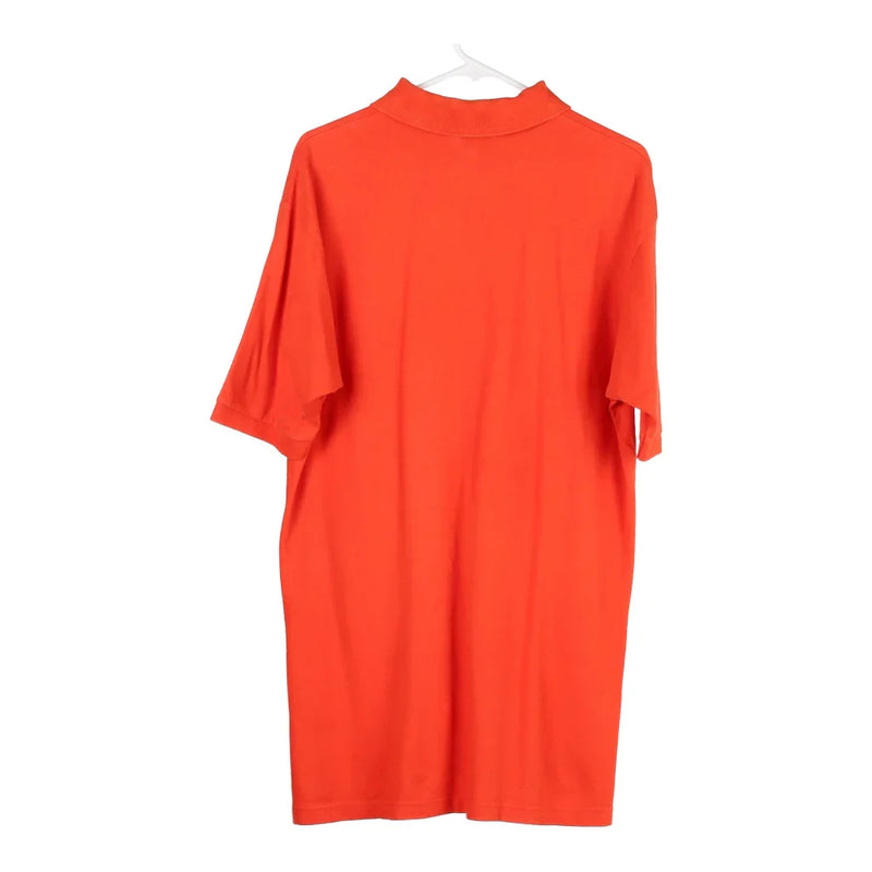 Asics Polo Shirt - Large Orange Cotton Blend