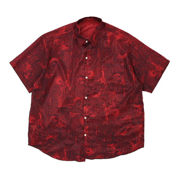 Vintage red Unbranded Patterned Shirt - mens large