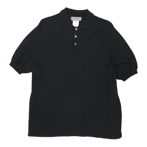 Vintage black Yohji Yamamoto Polo Shirt - womens x-large
