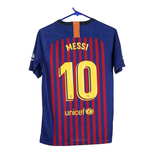 Vintage blue Age 13-15 Barcelona Messi 10 Nike Football Shirt - boys x-large