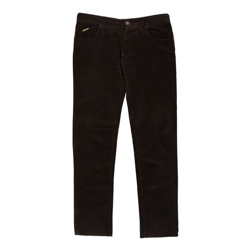Armani Jeans Trousers - 34W UK 14 Brown Cotton Blend