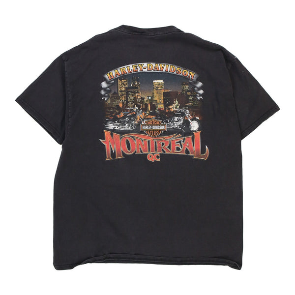Vintage black Montreal, QC Harley Davidson T-Shirt - mens x-large