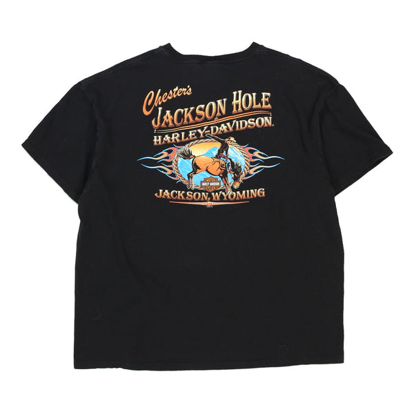 Vintage black Jackson, Wyoming Harley Davidson T-Shirt - mens xx-large