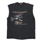 Vintage black Chelston, SC Harley Davidson Vest - mens large
