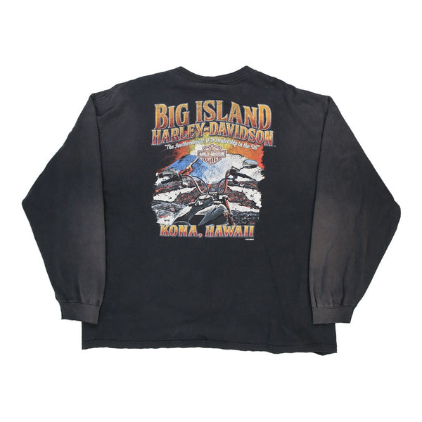 Vintage black Cona, Hawaii Harley Davidson Long Sleeve T-Shirt - mens xx-large