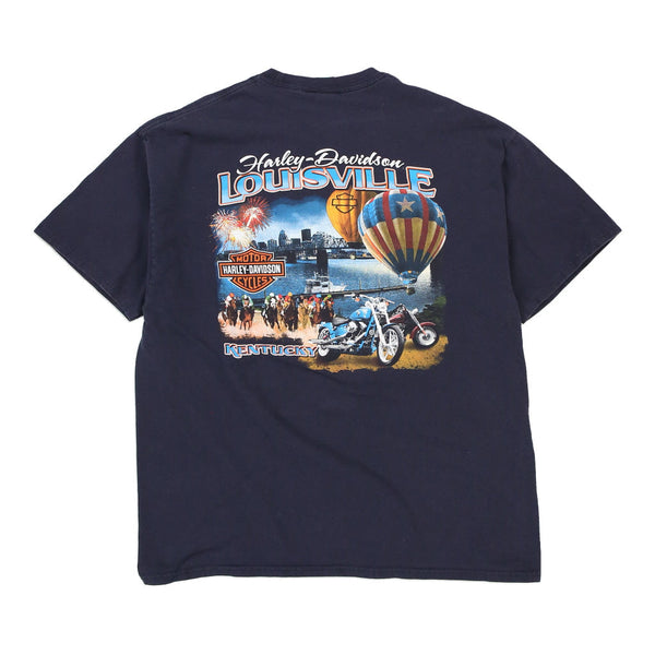 Vintage navy Louisville, Kentucky Harley Davidson T-Shirt - mens x-large