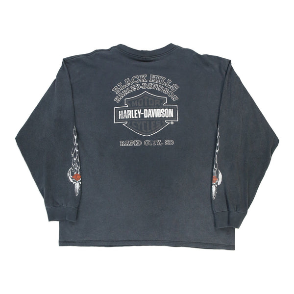 Vintage grey Rapid City, SD Harley Davidson Long Sleeve T-Shirt - mens xx-large