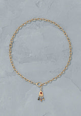 Necklace Padma Chain Col Grenat