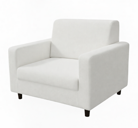 Anyseat 1-Seater Sofa Cover – Plain White Style Slipcover for Living Room Chair Protection