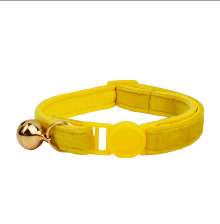 Anypet Stylish Yellow Cat Collar – Small Size with Safety Buckle, Bell & Durable Strap