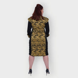 Sierra Gold Leopard Brocade Jacquard Dress Made to Order