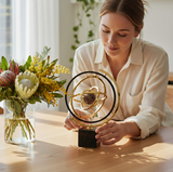 ANYHOUZ Luxury Gold Metal Tabletop Decor – Globe Round Sculpture for Living Room, House Display & Elegant Crafts Ornaments