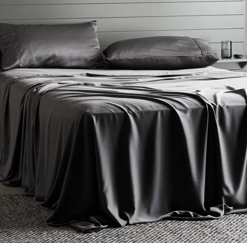 Slate | Signature Sateen Flat Sheet Made With 100% Organic Bamboo #Color_slate