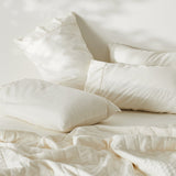 Stone | Signature Sateen Pillowcase Set Made With Organic Bamboo Hemp #Color_stone