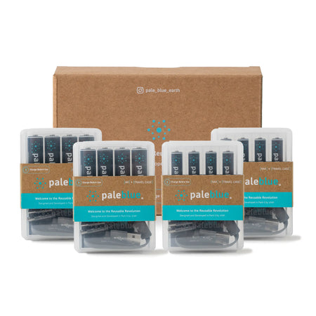 AA & AAA Sustainability Kit - USB Rechargeable Lithium Batteries | Paleblue