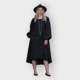 Plus Size Black Leopard Print Jacquard Midi Dress - Aphrodite - Up to UK 22/US 18