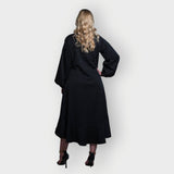 Plus Size Black Leopard Print Jacquard Midi Dress - Aphrodite - Up to UK 22/US 18