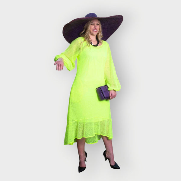 Aphrodite Neon Lime Holiday Resort Midi Dress