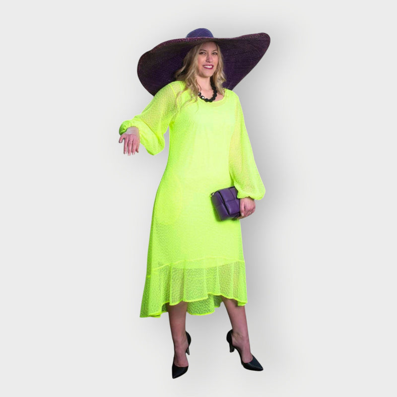 Aphrodite Neon Lime Holiday Resort Midi Dress