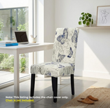 Anyseat White with Blue Butterfly Design Chair Cover – Elastic Slipcover with Anti‑Dirt Protection for Dining Room, Kitchen, Wedding, Hotel, Banquet & Restaurant