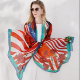Anyyou 100% Mulberry Silk Red Scarf Women Luxury Long Shawl – Beach Wear, Swimwear Cover Up, Pashmina Face Shield Foulard Fashion Accessory