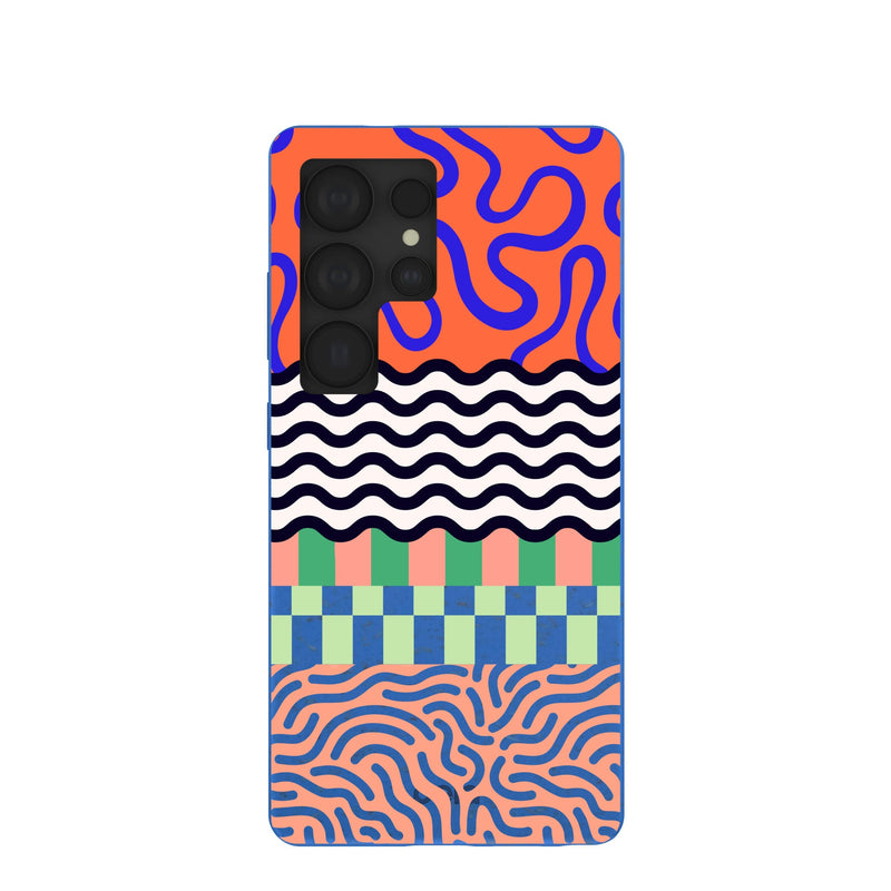 Electric Blue Tangerine Mix Samsung Galaxy S25 Ultra Case