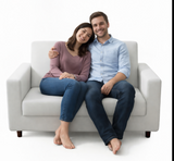 Anyseat 2-Seater Sofa Cover – Plain White Style Slipcover for Living Room Chair Protection