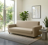 Anyseat 3-Seater Sofa Cover – Plain Beige Style Slipcover for Living Room Chair Protection