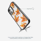Clear Tiger Lily iPhone 17 Case With Noir Ridge (MagSafe included)