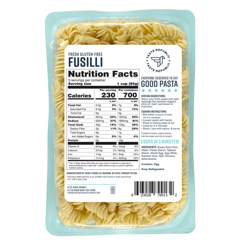 Fresh Gluten-Free Fusilli (6-Pack)