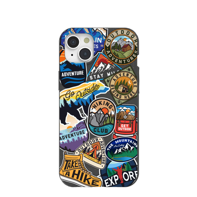 Black Trail Stickers iPhone 15 Plus Case