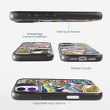 Clear Trail Stickers iPhone 17 Case With Noir Ridge (MagSafe included)