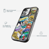 Clear Trail Stickers iPhone 17 Case With Noir Ridge (MagSafe included)