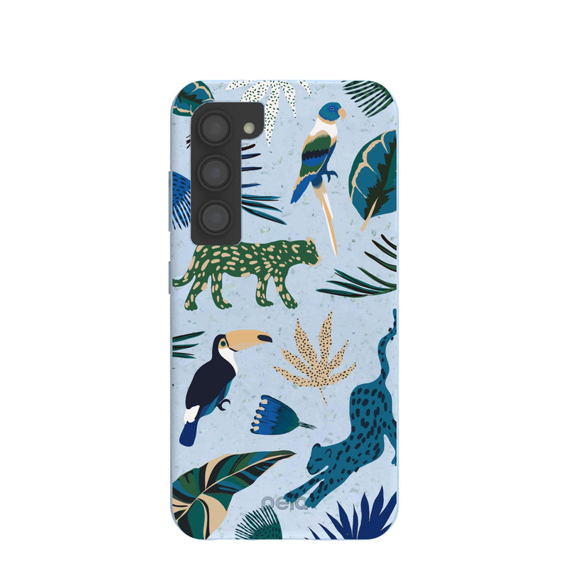 Powder Blue Tropical Rainforest Samsung Galaxy S23 Case