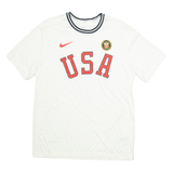 NIKE Mens T-Shirt White USA M