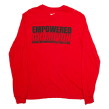 NIKE Empowered Pro Beach Juniors Mens T-Shirt Red Long Sleeve M