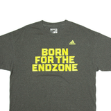 ADIDAS Born For The Endzone Mens T-Shirt Grey USA XL
