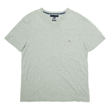 POLO RALPH LAUREN Custom Fit Mens T-Shirt Grey V-Neck L