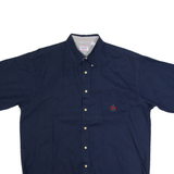 BUGLE BOY Mens Plain Shirt Blue 90s XL