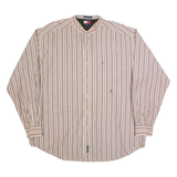 TOMMY HILFIGER Mens Shirt Cream Striped Long Sleeve XL